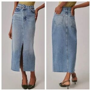 Reformation Nila Long Denim Skirt, Size 25
